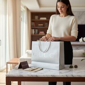 Gucci Authentic Gift Empty Shopping Bag with envelope gift card